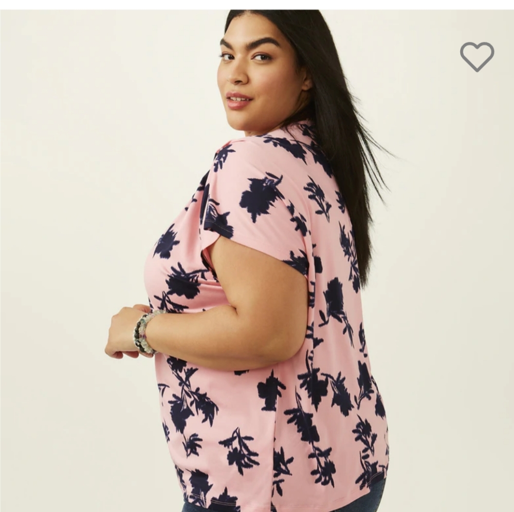 Molly & Isadora Sylvia Printed Short Sleeve Top 3x